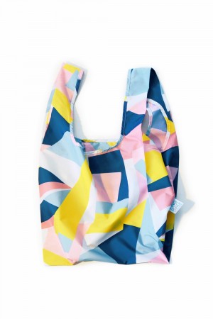 MEDIUM - Abstrakt mønster - Blå, gul, rosa og hvit