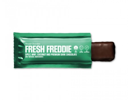 Fresh Freddie, mint, spelt og kokos, sjokoladebar (40g)