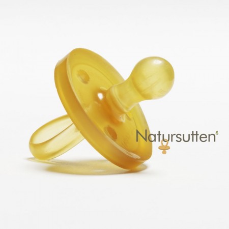 Natursutten smokk i naturgummi – rund, rund tupp